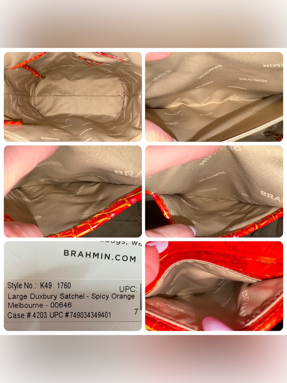**SOLD**Brahmin EUC Lrg Duxbury - Spicy Orange - FRONT EYE - Like New - Picture 8 of 16